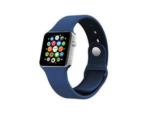 GRANATOWY Sportowy silikonowy pasek do Apple Watch 38mm - Granatowy - 2825179908