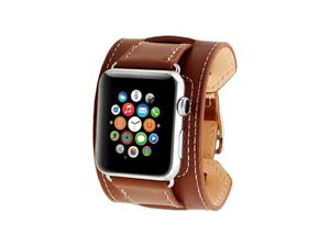 Pasek skórzany Cuffs Mankiet Apple Watch 38mm - Brzowy