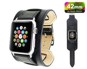 Pasek skrzany Cuffs Mankiet Apple Watch 42mm - Czarny - 2825180651