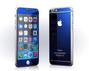 Kolorowe 2w1 Szko hartowane 9h 2.5D do Apple iPhone 6/6s PRZÓD + TY Niebieskie - Niebieski