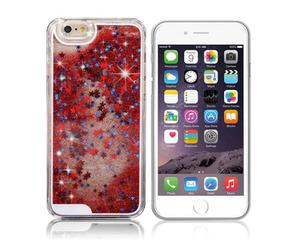 CZERWONE Etui Pywajce Gwiazdki Liquid Star Case Plecki do Apple iPhone 6/6s - Czerwony