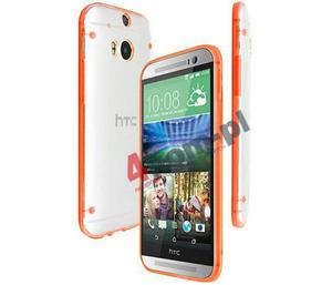 Etui Bumper Przezroczyste HTC One M8 Pomaraczowe - Pomaraczowy - 2825177805