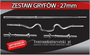 Zestaw gryfów - gryf amany podwójnie + gryf prosty 167cm + 2x gryfik 40cm