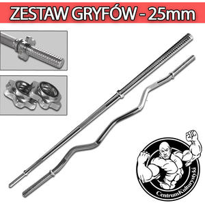 Zestaw gryfw 25mm- gryf amany pojedyczo + gryf prosty 182 cm - 2823552741