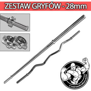 Zestaw gryfw 28mm- gryf amany pojedyczo + gryf prosty 182 cm - 2823552759