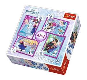 PUZZLE FROZEN 4w1 ZIMOWE SZALESTWO KRAINA LODU 34294 - 2861362219