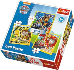 Puzzle 3w1 Psi Patrol Marshall, Rubble, Chase 34839 Trefl - 2867067259