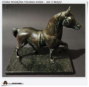 Antyk Stara mosiena statuetka Konia