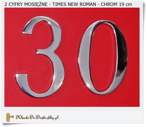 2 srebrne Cyfry na dom - Mosidz Times New Roman 19 cm