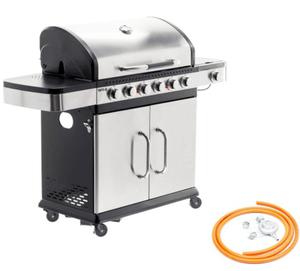 Grill gazowy nierdzewny 6 palnikowy z kuchenk 20,2 kW YG-20004 - 2874128669