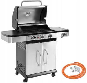 Grill gazowy nierdzewny 3 palnikowy z kuchenk 11,5kW YG-20002 - 2860122399