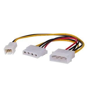 Kabel adapter Akyga AK-CA-35 Molex (M) - 3-pin 12V (M) + Molex (F) 2x 0,15m - 2878606172