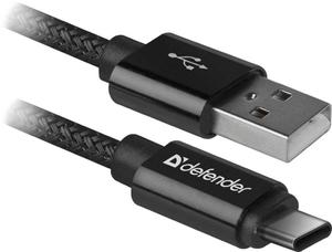 Kabel USB Defender AM-TYPE C 1m 2,1A czarny - 2876648336