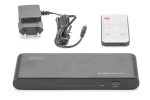 Przecznik/Switch DIGITUS DS-45317 HDMI 5-portowy 4K 60Hz UHD 3D HDR HDCP 2.2 audio - 2876648362