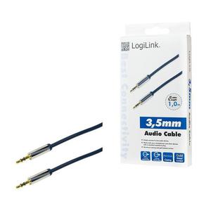 Kabel audio stereo LogiLink CA10100 3,5 mm, M/M, 1m, niebieski - 2876649237