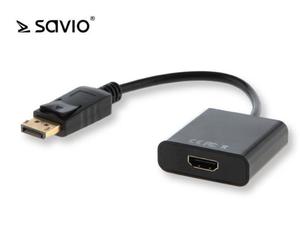 Kabel adapter Savio CL-55/B DisplayPort M - HDMI A F, worek - 2878036967