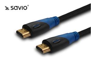 Kabel HDMI Savio CL-49 5m, oplot nylonowy, zote kocwki - 2878036971