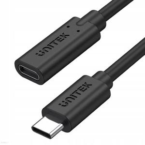 Kabel USB-C Unitek C14086BK-1M Przeduacz, 10Gbps, 4K, PD 100W, M/F, 1m - 2878037040