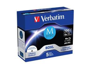 M-DISC BD-R Verbatim 100GB X4 Printable (5 Jewel Case) - 2876651574