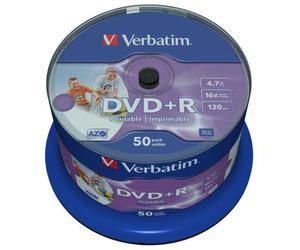 DVD+R Verbatim 16x 4.7GB Printable No ID (Cake 50) - 2876651608