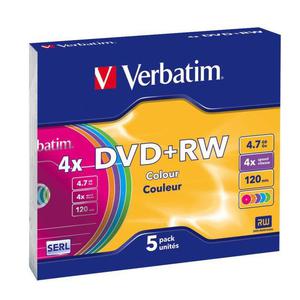 DVD+RW Verbatim 4x 4.7GB (Slim 5) COLOUR - 2876651610