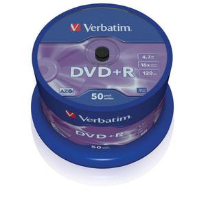 DVD+R Verbatim 16x 4.7GB Matt Silver (Cake 50) - 2878606596