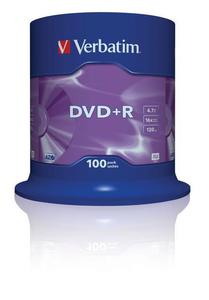 DVD+R Verbatim 16x 4.7GB Matt Silver (Cake 100) - 2876651614