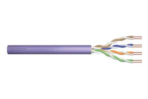 Kabel teleinformatyczny instalacyjny DIGITUS kat.6, U/UTP, Eca, drut, AWG 24/1, PVC, 305m, fioletowy, karton - 2876653381