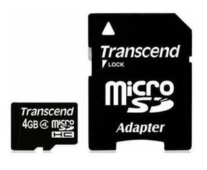 PAMI MICRO SDHC 4GB W/ADAPT CLASS4 TS4GUSDHC4 TRANSCEND - 2878274011
