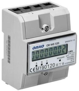 OR-WE-520 ORNO 3-fazowy licznik energii elektrycznej, 80A, MID, 3 moduy, DIN TH-35mm - 2878604949