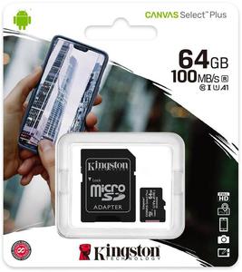 Karta pamici Kingston Canvas Select Plus 64GB 100MB microSDXC CL10 UHS-I Card + SD Adapter - 2876639177