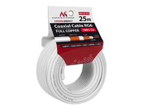 Kabel koncentryczny Maclean MCTV-470 satelitarny, antenowy RG6 25M 1.02CU+4.8FPE+CU/P+32*0.12CU+6.8PVC - 2878757613