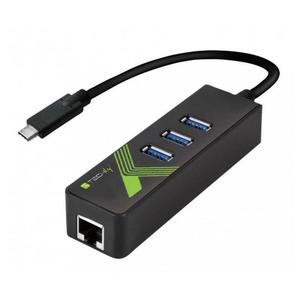 Karta sieciowa / Adapter Techly USB-C / Gigabit RJ45 Hub 3xUSB 3.0 - 2878608297