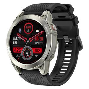 Smartwatch sportowy Manta Activ X GPS srebrny + pomaraczowy pasek - 2878042201