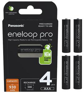 Akumulatorki R03 / AAA Panasonic Eneloop PRO 930mAh Ni-MH BK-4HCDE/4BE (blister 4 szt.) - 2876641585