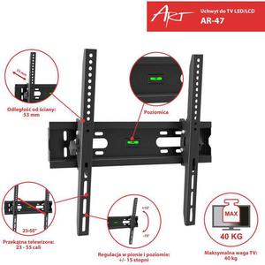 UCHWYT DO TV LCD/LED 23-55" 40KG AR-47 ART reg. w pionie - 2877852432