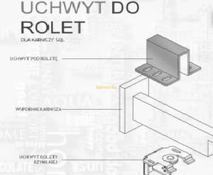 Uchwyt do rolet rzymskich do karniszy Square Line - 2842797122