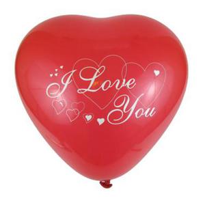 Balon CRS pastel "Serce I Love You" - czerwony/50 - 2860730941