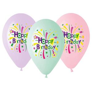 Balony Premium Hel "Happy Birthday" 13"/5szt. - 2860731800