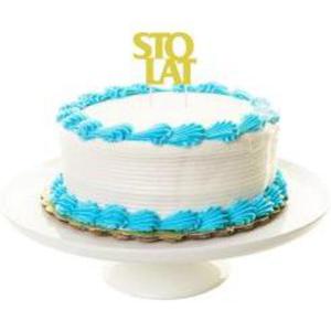 Dekoracja na tort Topper"Sto Lat",zota,11,5x9,5cm - 2860731919