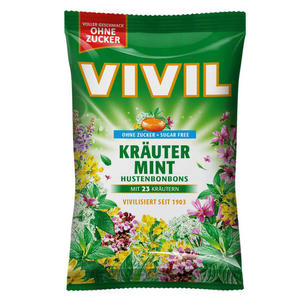 Vivil Krauter Mint Cukierki bez Cukru 120 g - 2877538994