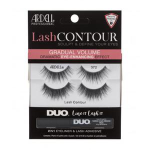 Ardell Lash Contour 372 zestaw Sztuczne rzsy2 pary + klej do rzs i eyeliner 2w1 2,5 g dla kobiet Black - 2865074805