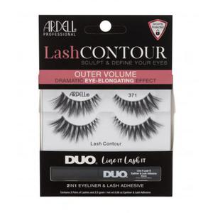 Ardell Lash Contour 371 zestaw Sztuczne rzsy2 pary + klej do rzs i eyeliner 2w1 2,5 g dla kobiet Black - 2865074806