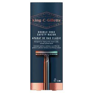 Gillette King C. Double Edge Safety Razor maszynka do golenia maszynka do golenia 1 szt. + zapasowe maszynki 4 szt. dla mczyzn - 2876556437