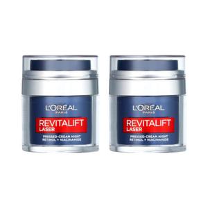 L'Oral Paris Revitalift Laser Pressed-Cream Night zestaw 2x krem na noc 50 ml dla kobiet - 2876145494