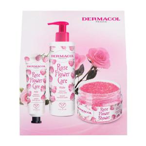 Dermacol Rose Flower zestaw kremowe mydo Rose Flower Care 250 ml + krem do rk Rose Flower Care 30 ml + peeling do ciaa Rose Flower Shower 200 ml W - 2877478203