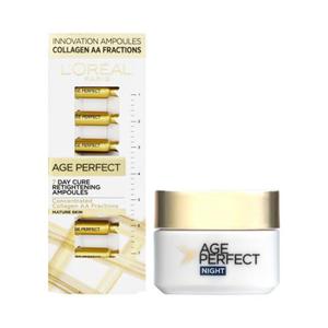 L'Oral Paris Age Perfect 7 Day Cure Retightening Ampoules zestaw serum do twarzy 7x1 ml + krem na noc 50 ml dla kobiet - 2876931483