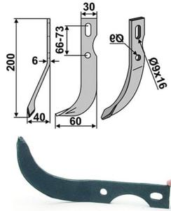 N glebogryzarki uniwersalny prawy 200x60x30x6 - 2823178741