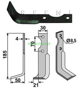 N glebogryzarki AGRIA lewy 185x48x30x4 - 2823178868