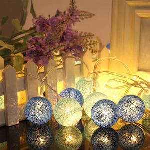 Lampki dekoracyjne LED cotton balls - niebieskie - 2858813314